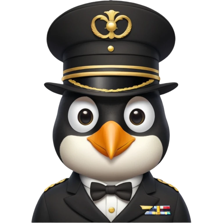 penguin soldier with a monocle face only emoji