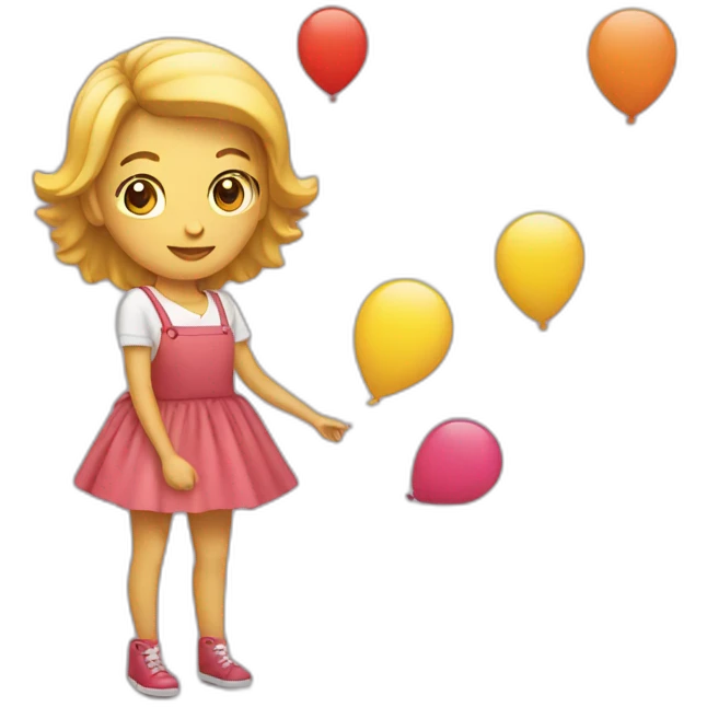 Femme avec un un ballon emoji