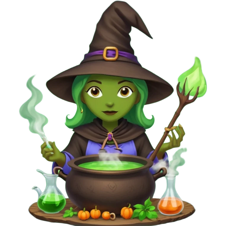 green witch cooking potion emoji