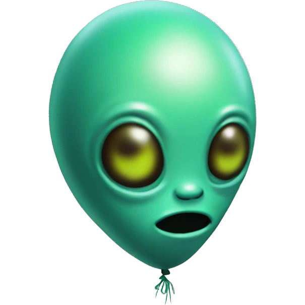 Alien with balloon head emoji