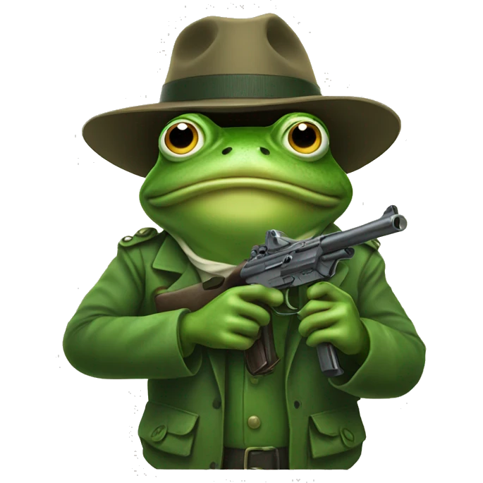frog holding gun emoji