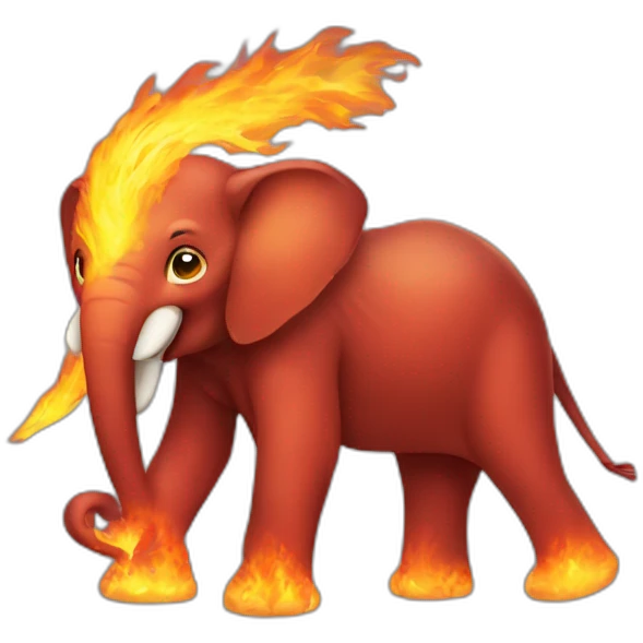 Fire elephant emoji