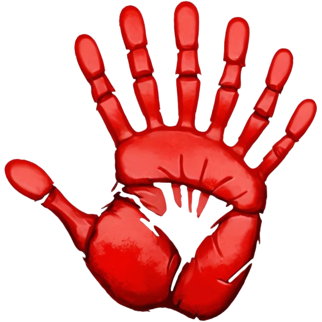 Red handprint emoji