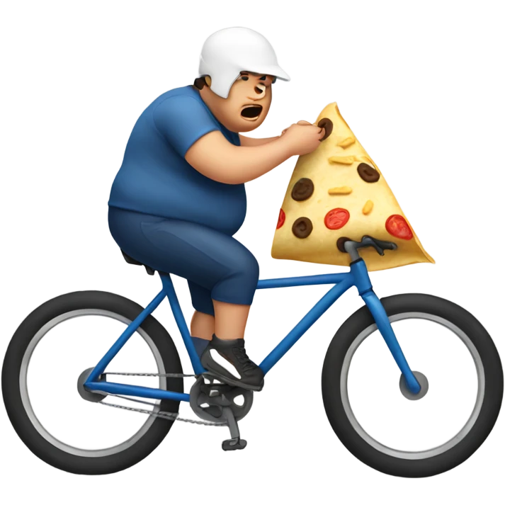 Fat white bike rider eating a burrito emoji