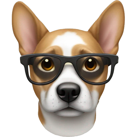 Perro con gafas emoji