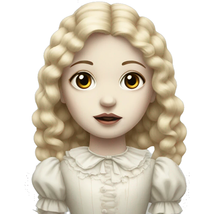 creepy cracked porcelain doll emoji
