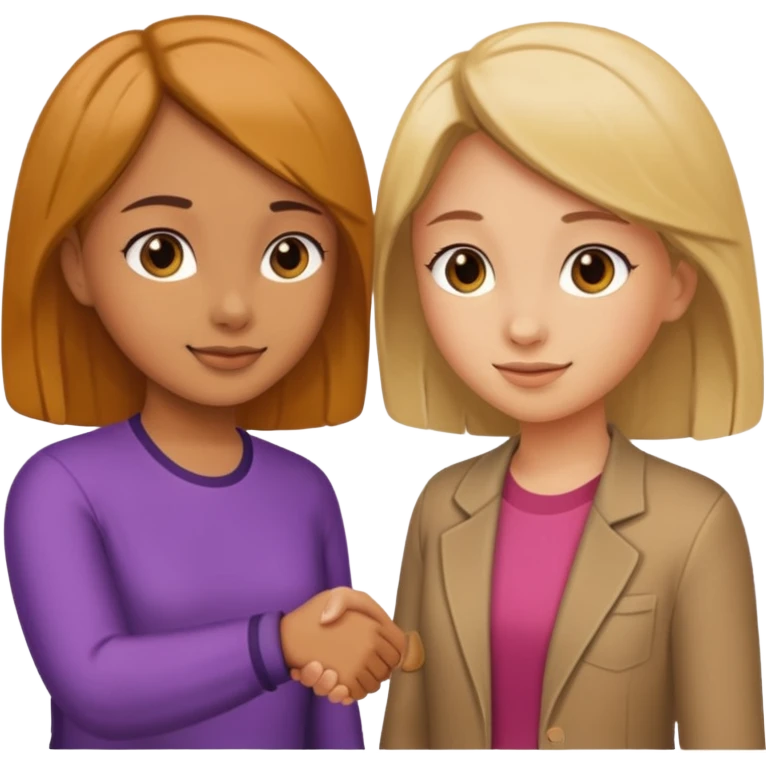 tho girls handshake. they look at each other emoji