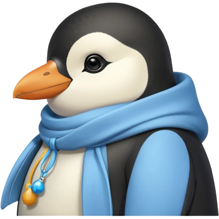 Winter penguin lying on Akashi Seijūrō’s shoulder with Akashi wearing winter clothes emoji