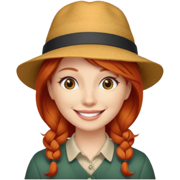 hatted and red haired woman emoji