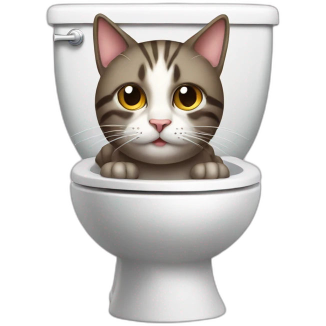 cat on toilet emoji