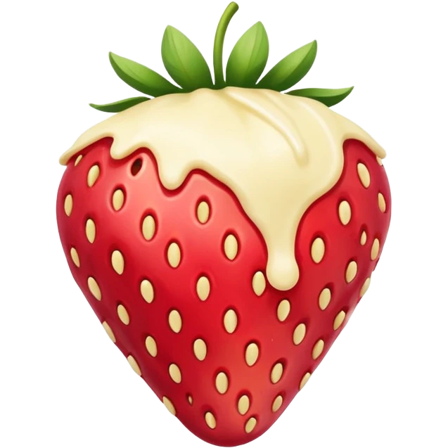 Strawberry with melted white chocolate and more white chocolate  morev emoji