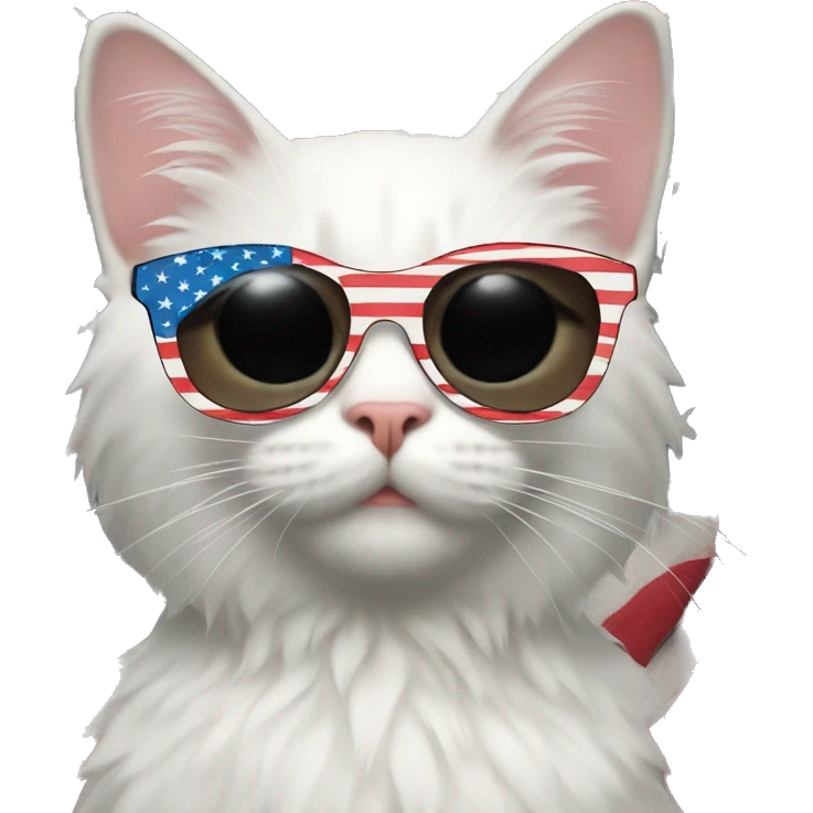 cat in american flag sunglasses emoji