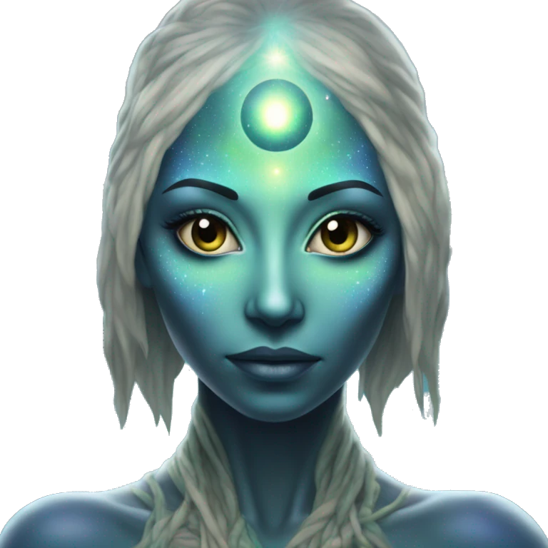 Pleiadian alien woman female third eye emoji