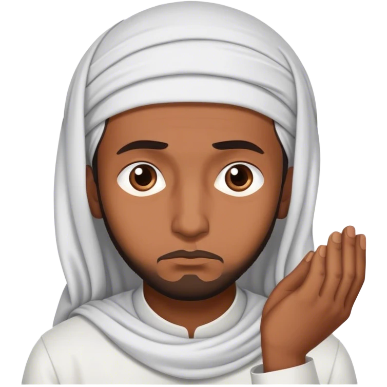 Muslim Guy Searching Solution, sad emoji