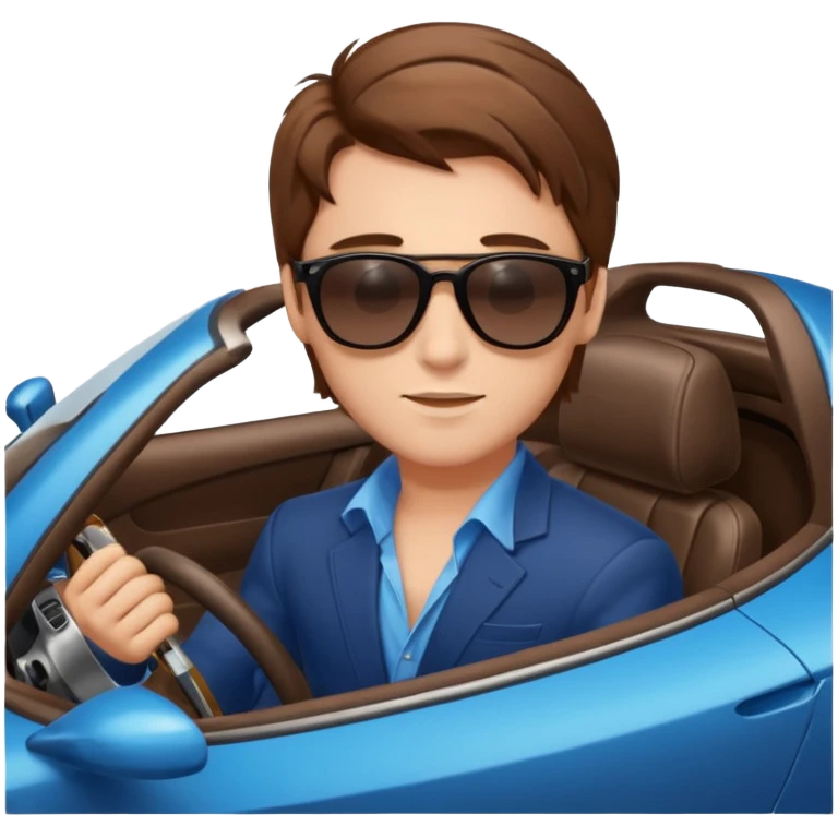 A rich boy in the super car  emoji
