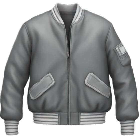Bomber jacket, coat, grey emoji