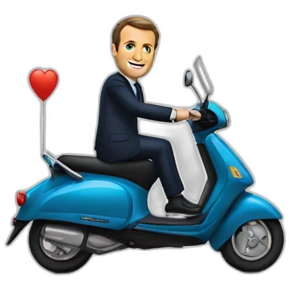 macron sur un scooter emoji