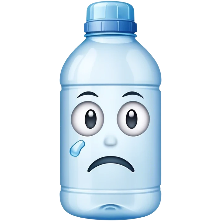 Plastic water bottle that is sad  emoji