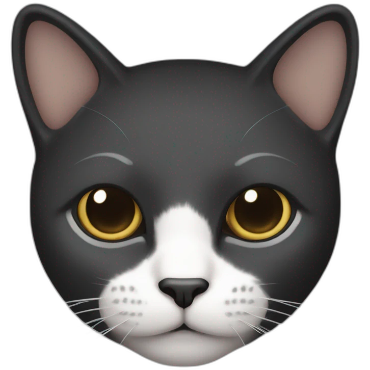gato negro con mancha blanca emoji