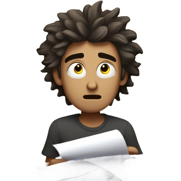 Create a emoji of a guy stressfully filing papers with the words “design exception” written on it emoji