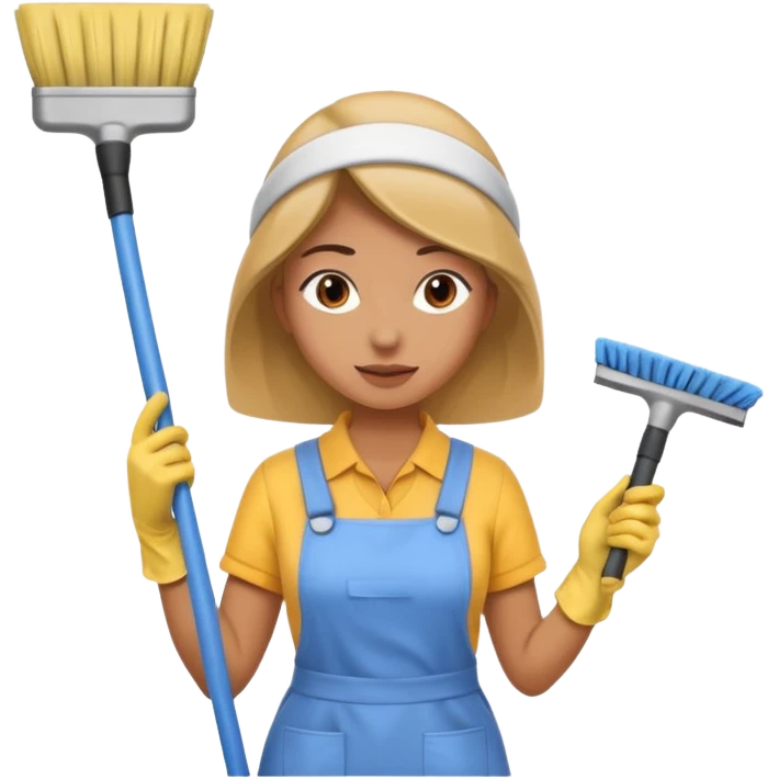 Femme nettoyant les murs de maison emoji