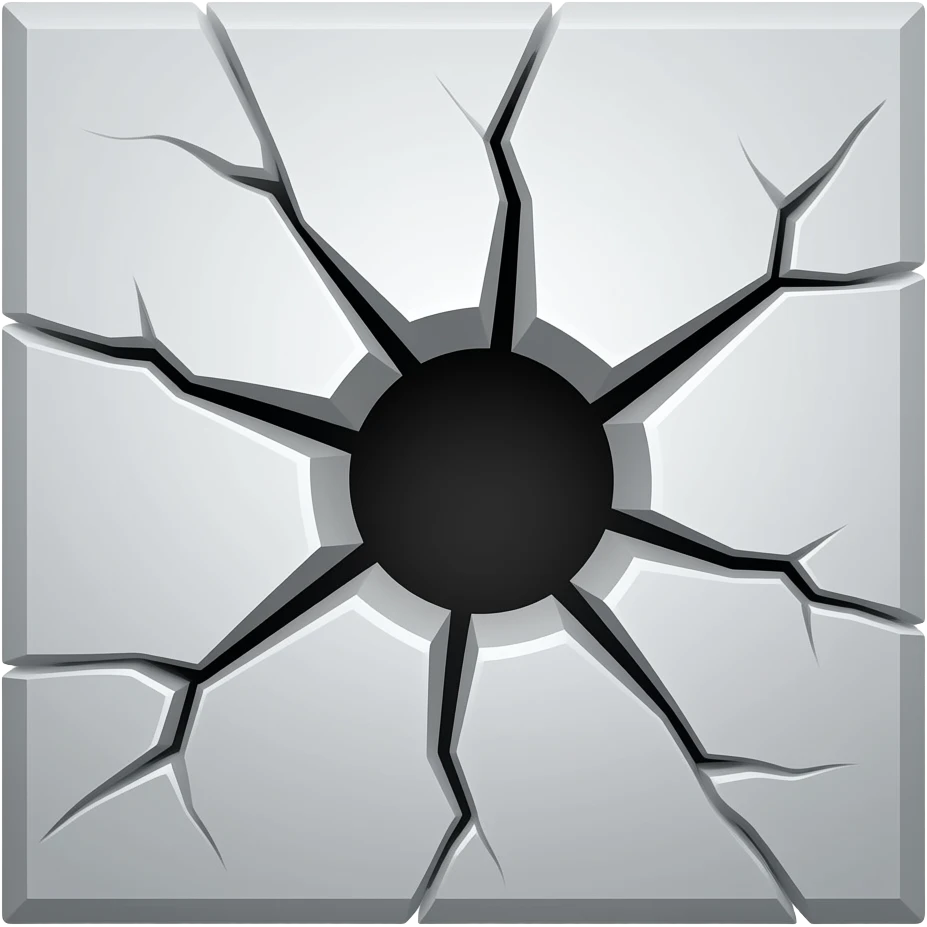 stylized wall crack decal emoji