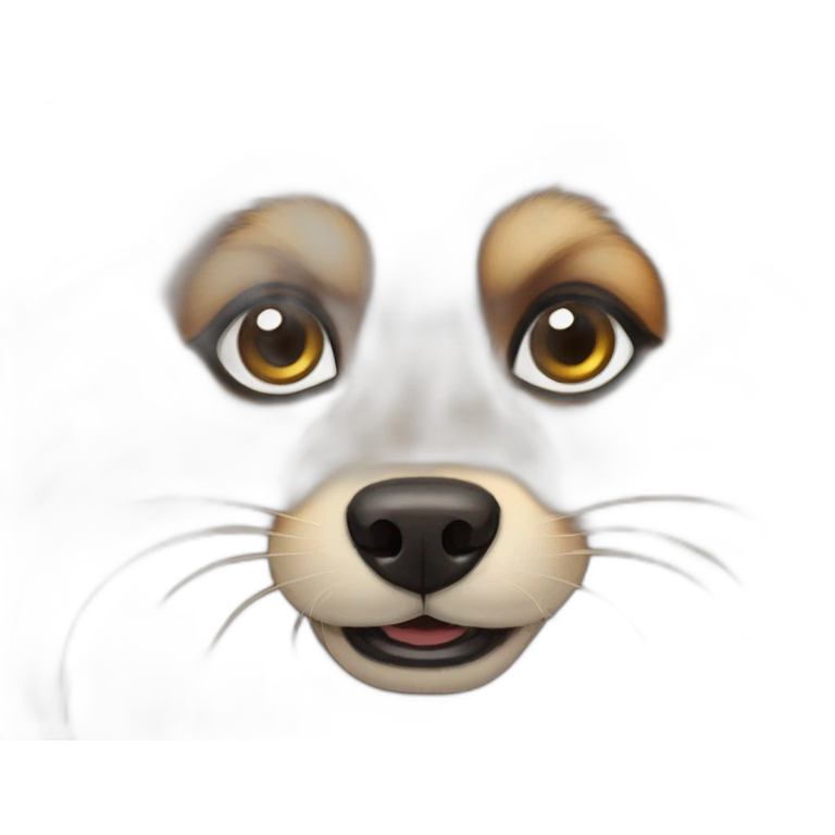 Dark Brown pomeranian lion look emoji