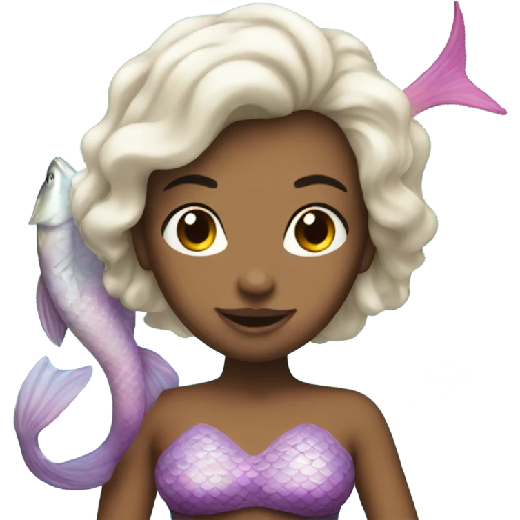 a reverse mermaid with fish emoji