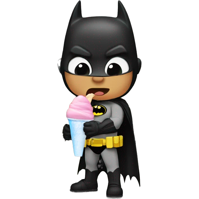 Batman eating an ice cream in a German park emoji