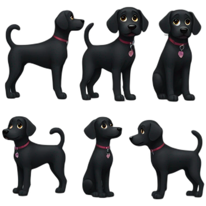 Black dog without one front leg emoji