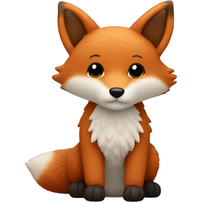 whole body of fox in jellycat style emoji
