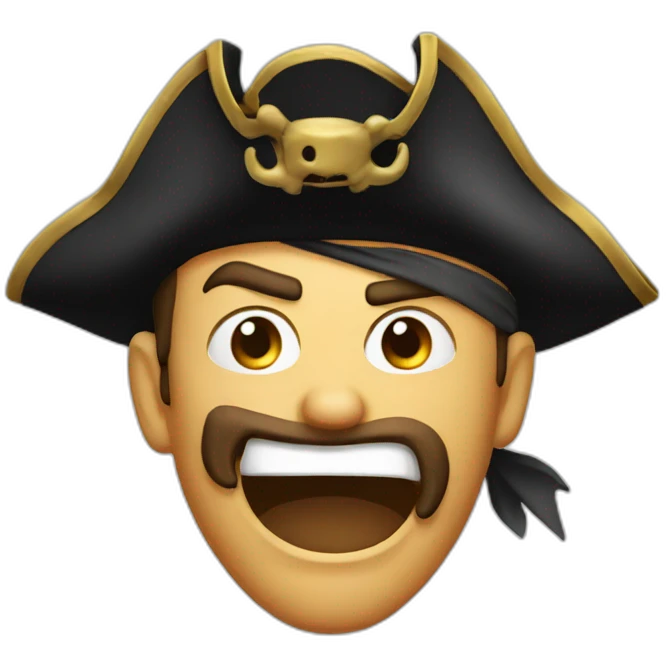 pirate crazy face emoji