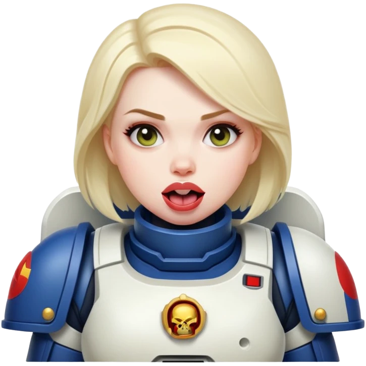 woman space marine wit tongue out and curious face emoji