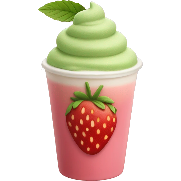 Strawberry matcha latte emoji