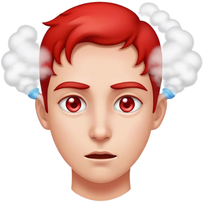 Eyes turn red with steam coming out of ears emoji