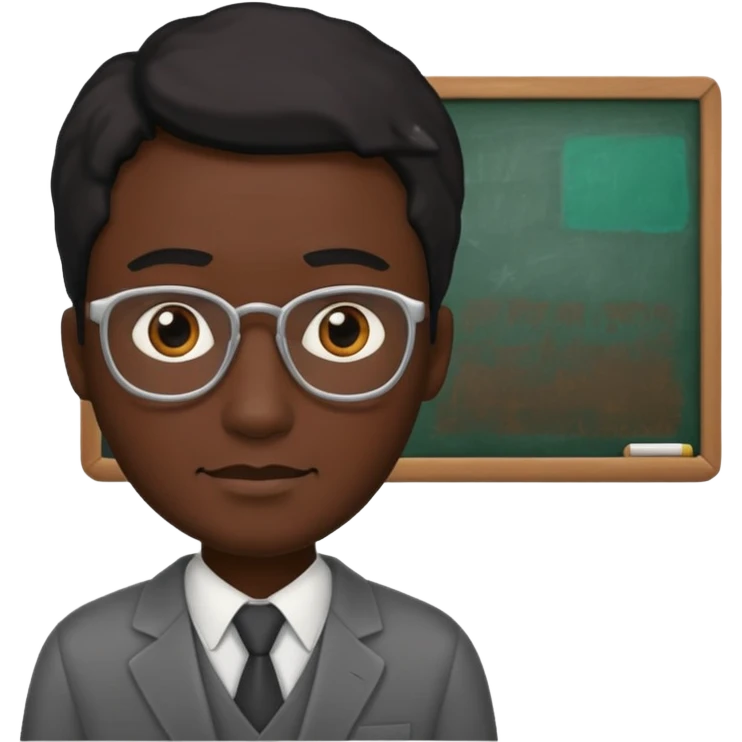 teacher man with black skin emoji