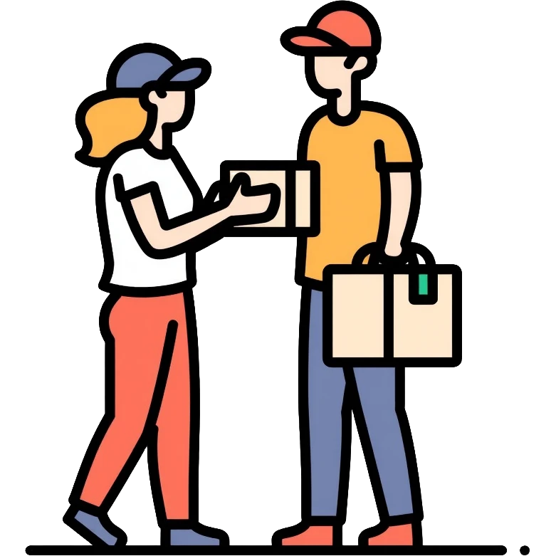 package pickup, order collection, person getting their order emoji