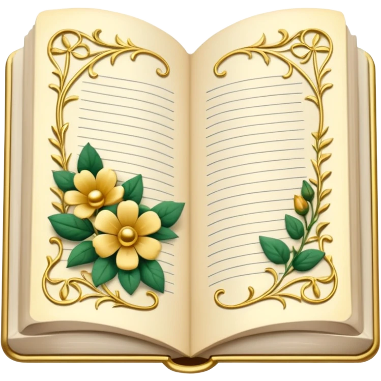 open journal book with writting pretty emoji