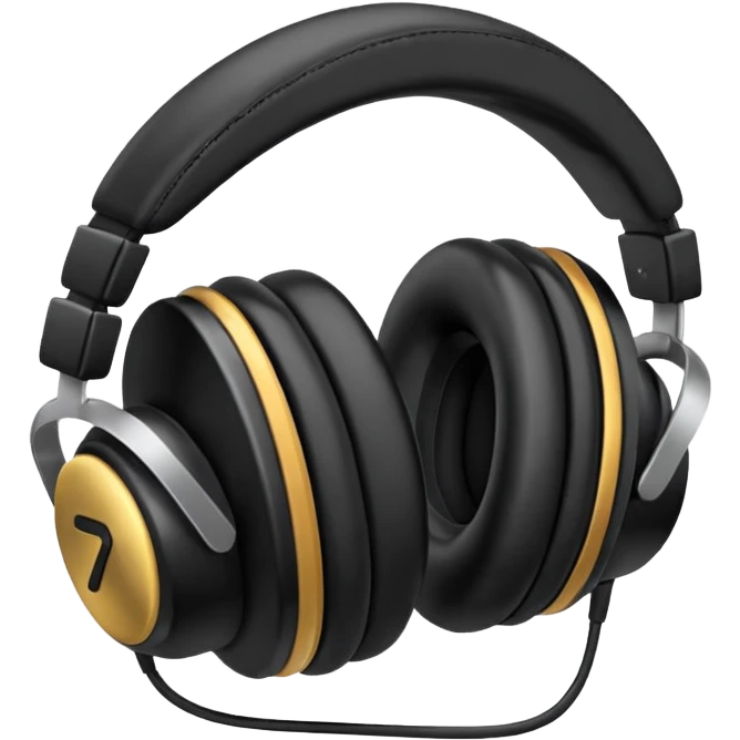 A pair of oversized headphones resting on the booth edge.
 emoji