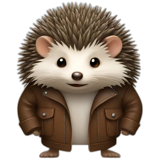 hedgehog wearing a leather coat emoji