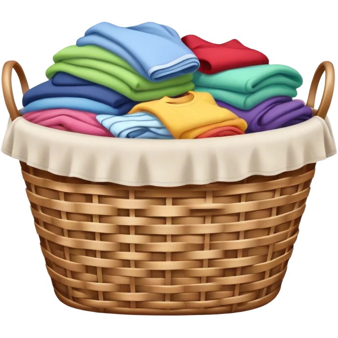 Laundry basket with pile of clothes emoji