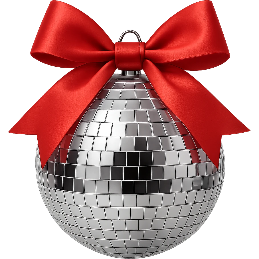 disco ball with bow , remove background emoji