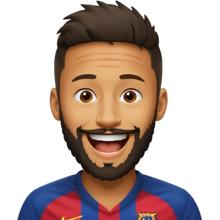 Neymar avec beaucoup beaucoup de barbe qui rigole  emoji