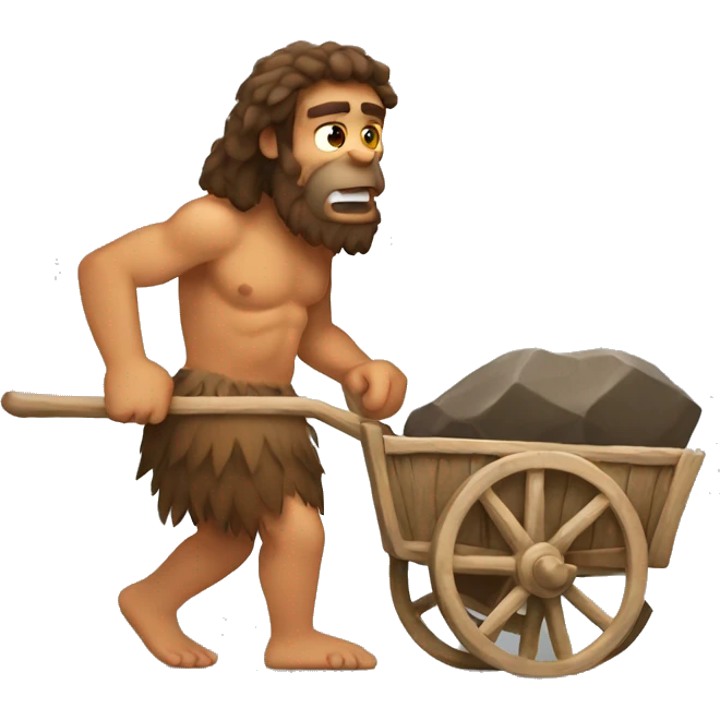 caveman pulling cart emoji