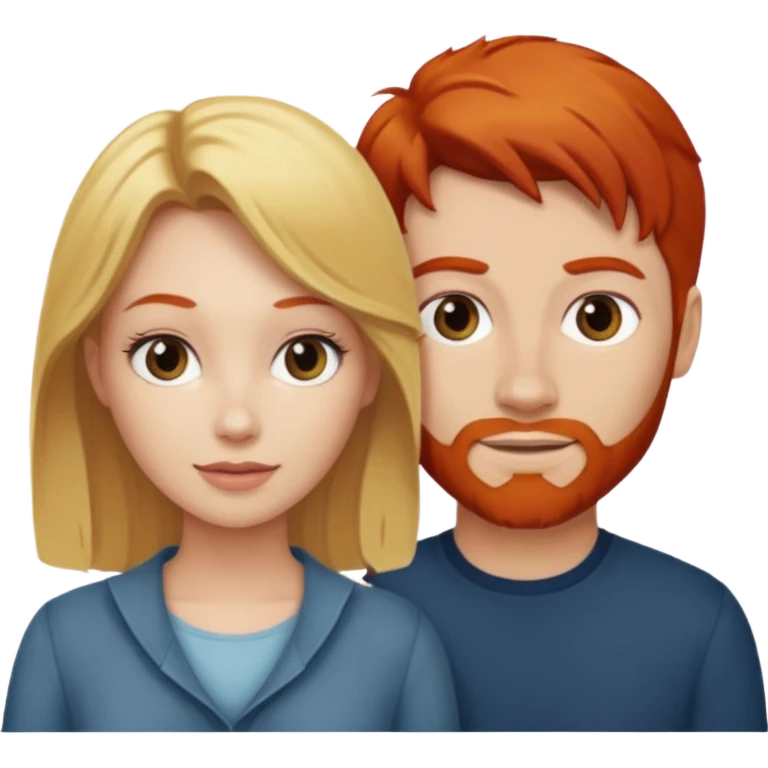 couple who are a blonde woman and redhead man emoji