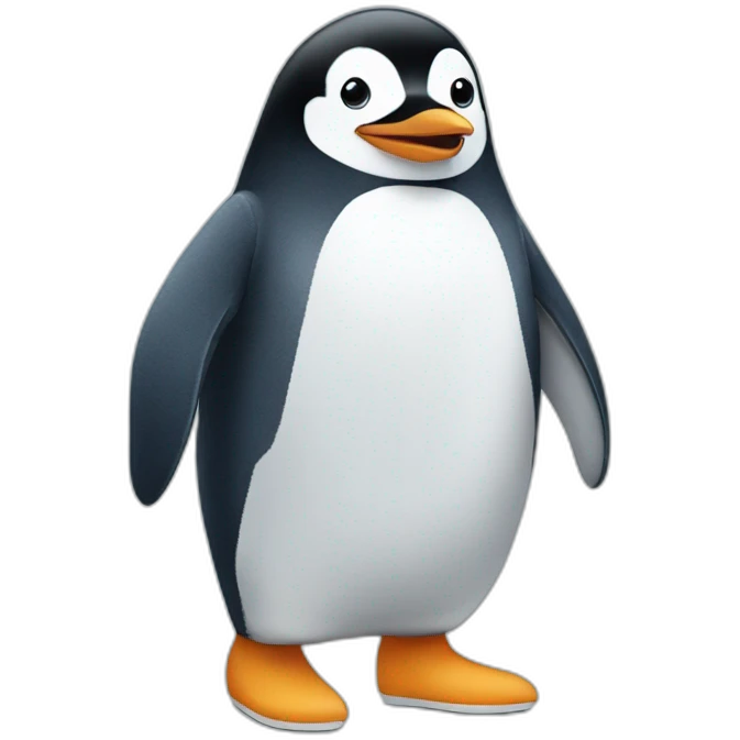 Penguin wear jeans and sneaker emoji