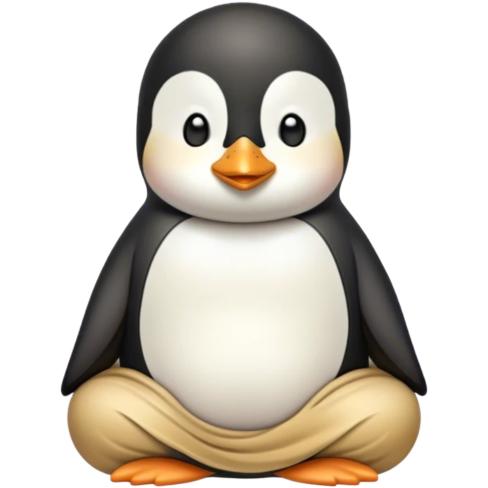 Penguin wearing Buddha  emoji