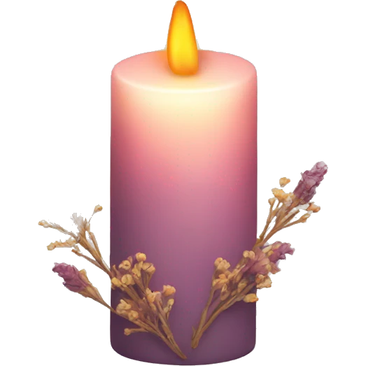 Candle with dried flowers  emoji