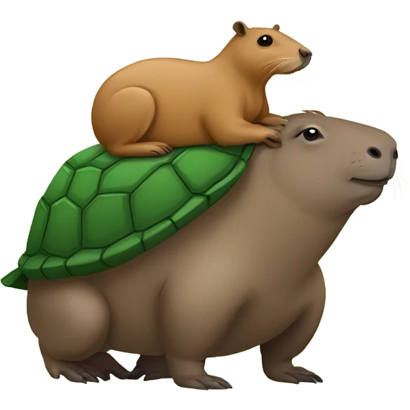 Capybara riding a turtle emoji