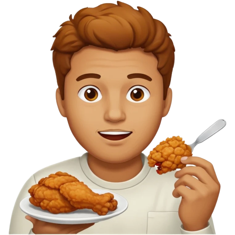 man eating chicken emoji